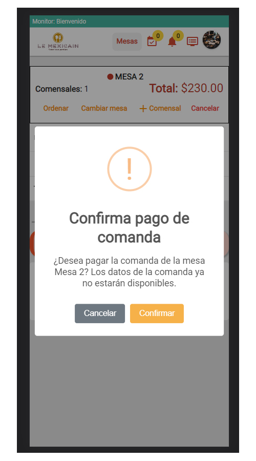 Mejorar servicio a clientes comensales en restaurant bar