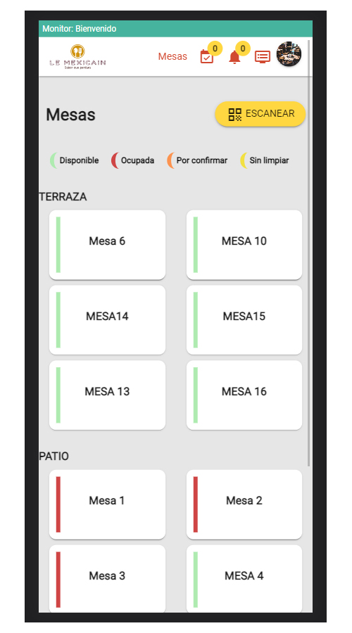 Levantar comandas con celular o tablet