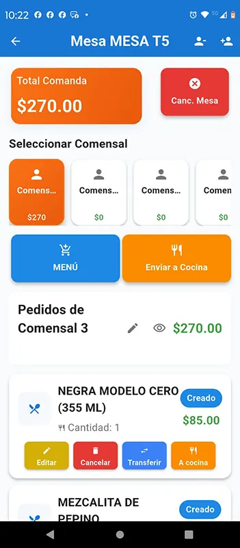 REGISTRO POR COMENSAL EFICIENTE