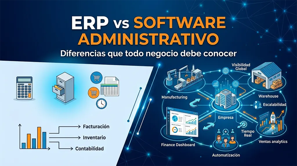 ERP vs Software administrativo: diferencias que todo negocio debe conocer.